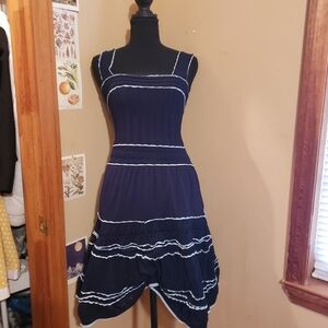 Sandro Paris Navy Fit And Flare Dress